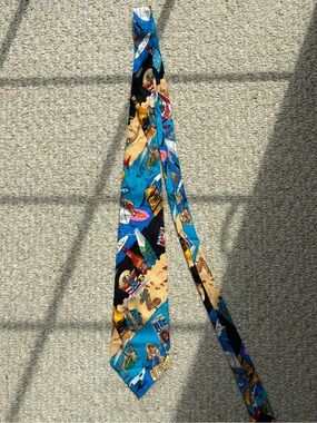 Vintage Nicole Miller beach party tie. 1990s silk tie.